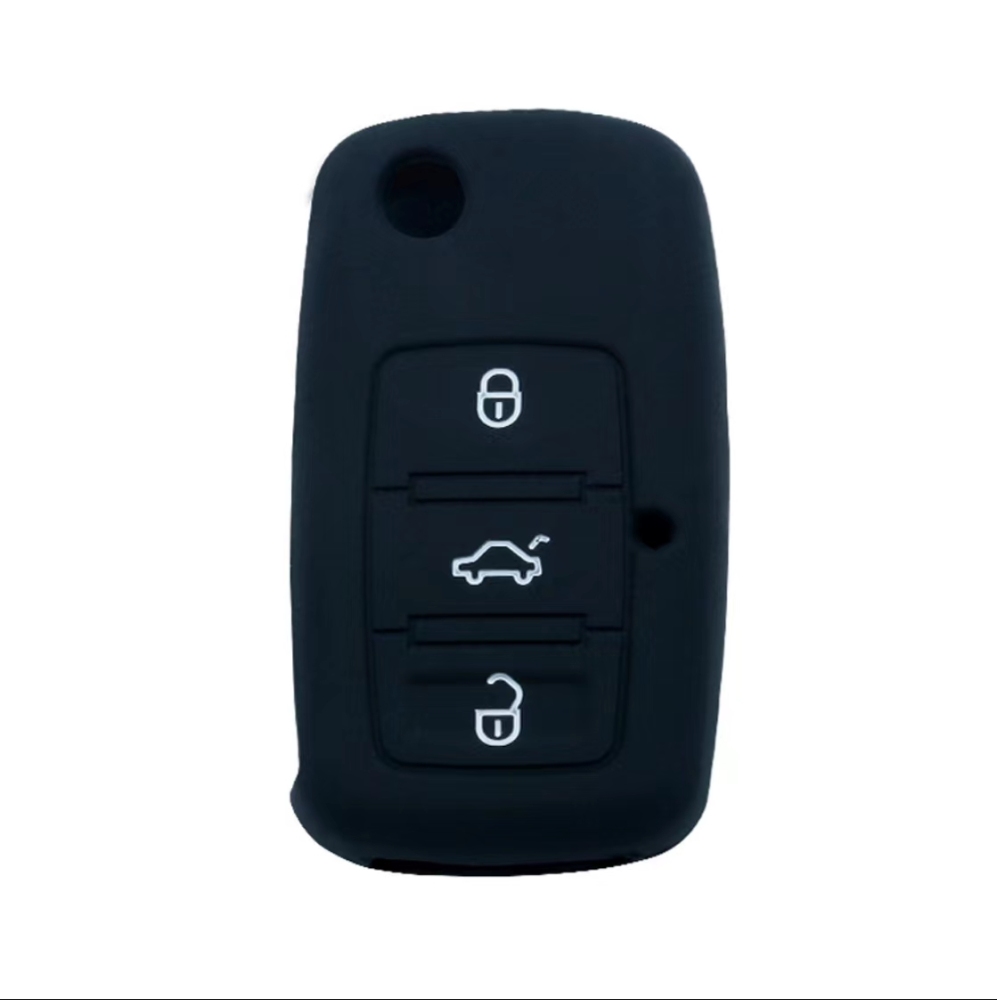 For VW 3 button key silicone case black blue red color