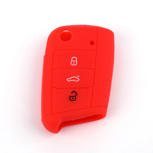 For VW 4 button key silicone case black blue red color