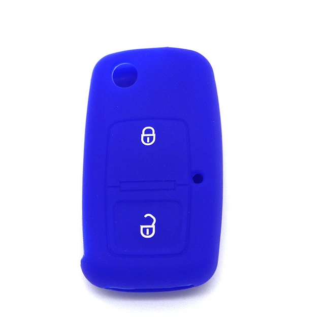 For VW 2 button key silicone case black blue red color