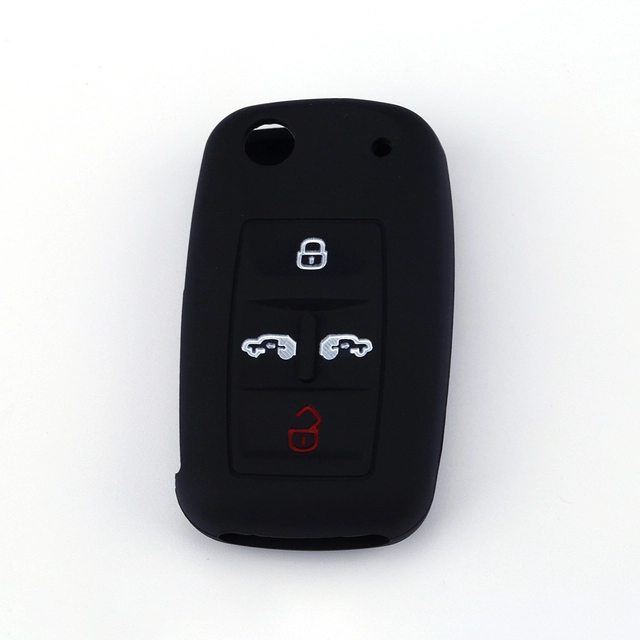 For VW 3 button key silicone case black blue red color