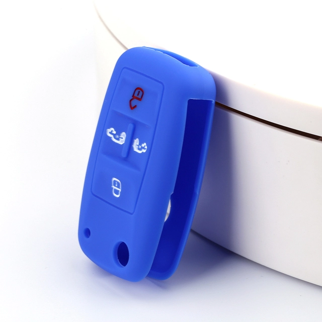 For VW 3 button key silicone case black blue red color