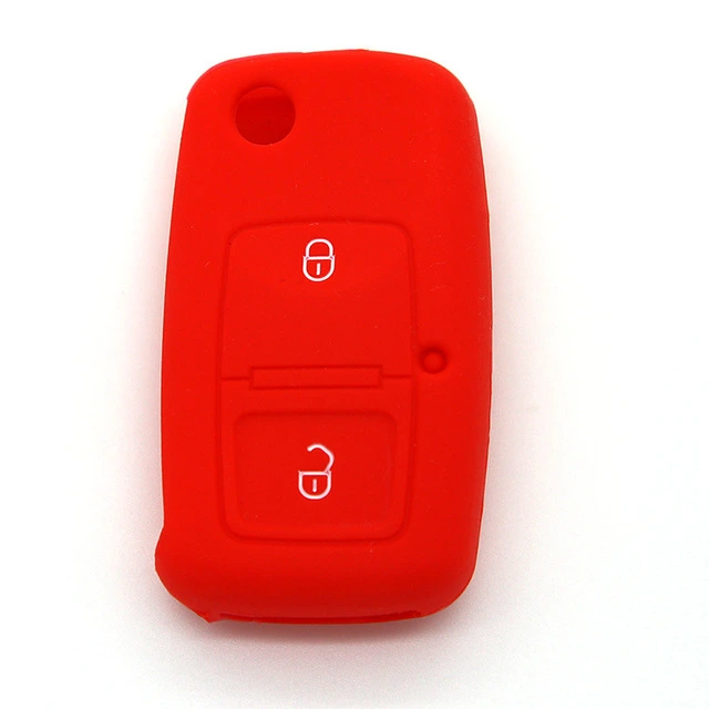 For VW 2 button key silicone case black blue red color