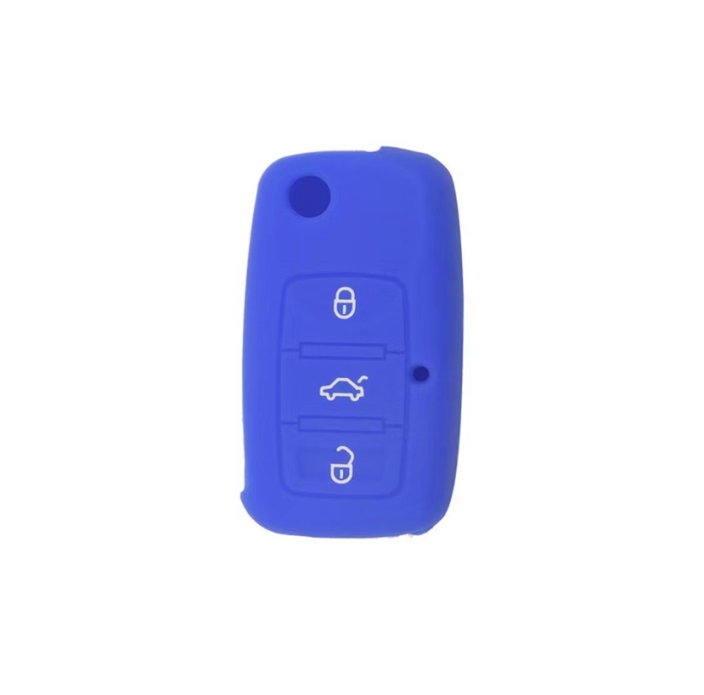 For VW 3 button key silicone case black blue red color