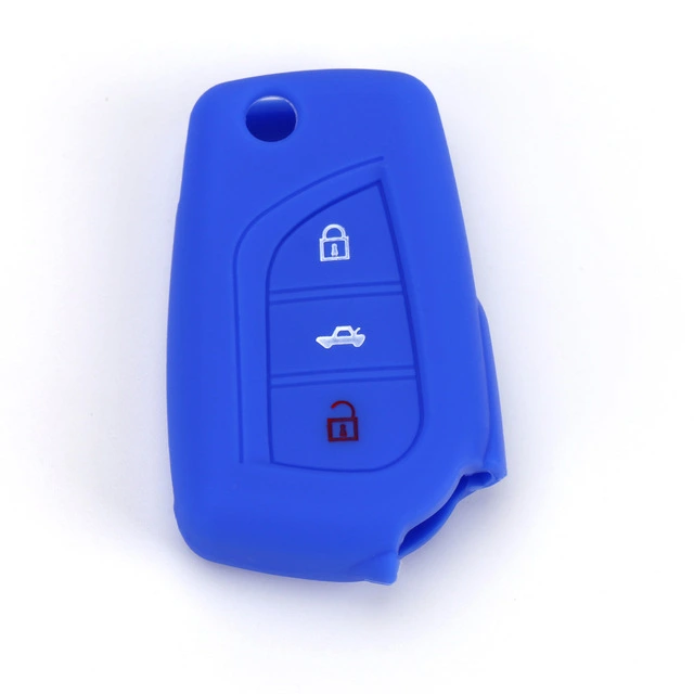 For Toyota 3 button key silicone case black blue red color