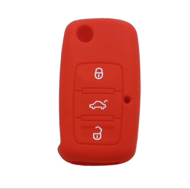 For VW 3 button key silicone case black blue red color