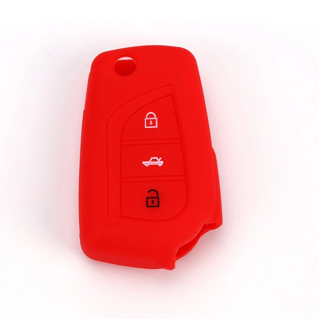 For Toyota 3 button key silicone case black blue red color
