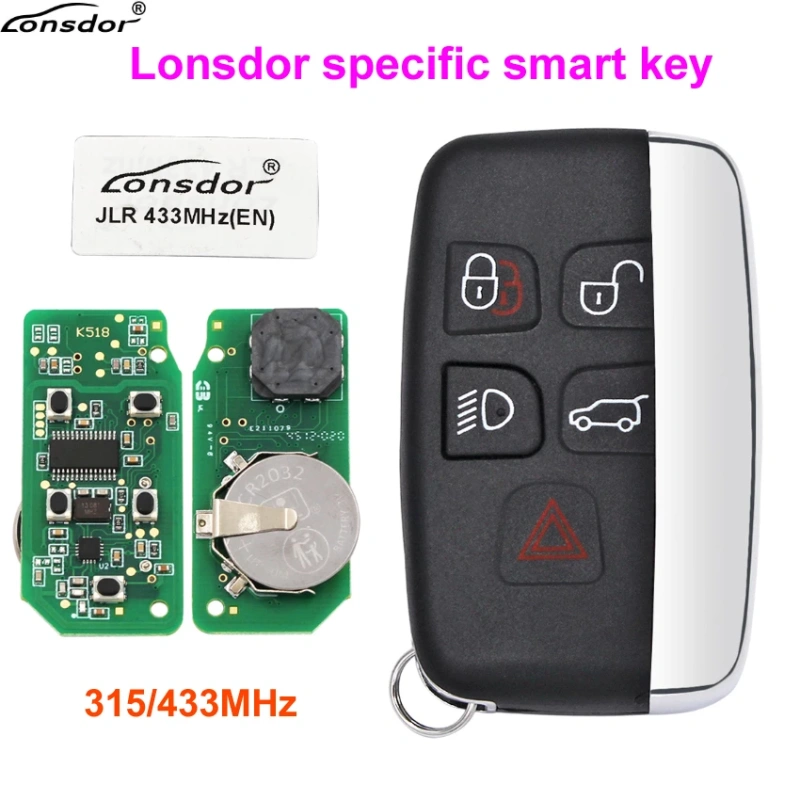 Lonsdor Smart Key for Jaguar Land Rover 2015 - 2018 315MHz/ 433MHz Works with K518ISE programmer