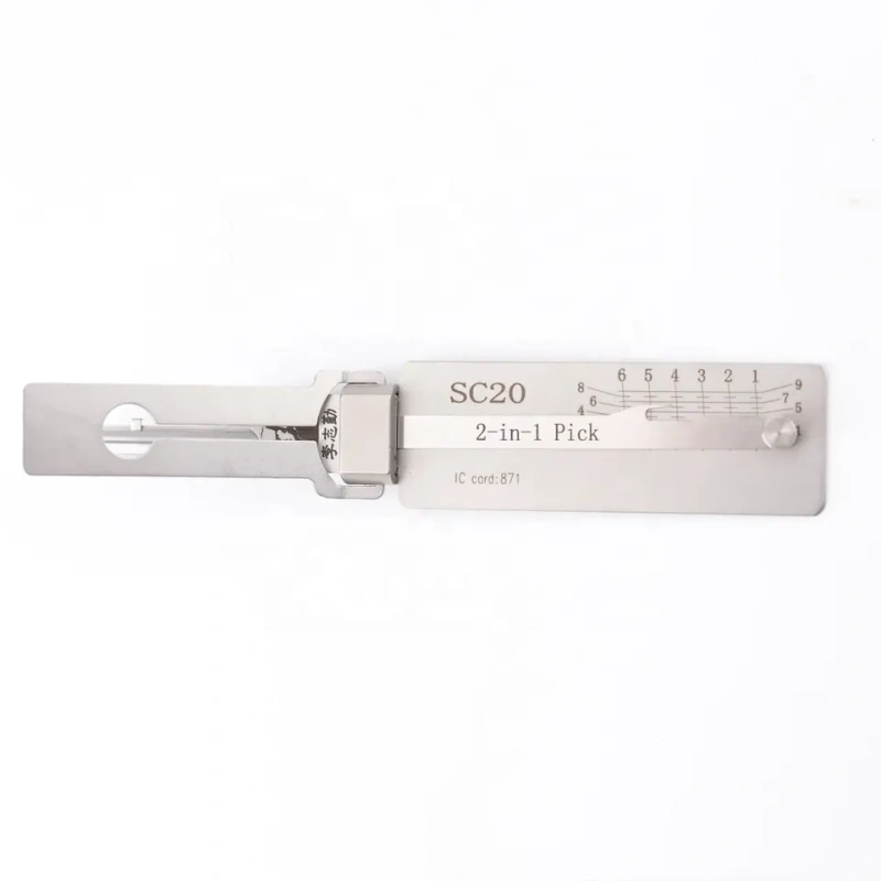 Professioneel slotenmakersgereedschap voor huisdeurslot, civiele LiShi 2-in- 1 Dietrich en decoder gereedschap, lockpicking en sleutellezer (SC4-L