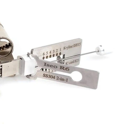 SS304 2-in-1 Decoder for Iseo R6 Locksmith Repairing Tools 2-in-1 Residential Pick & Decoder