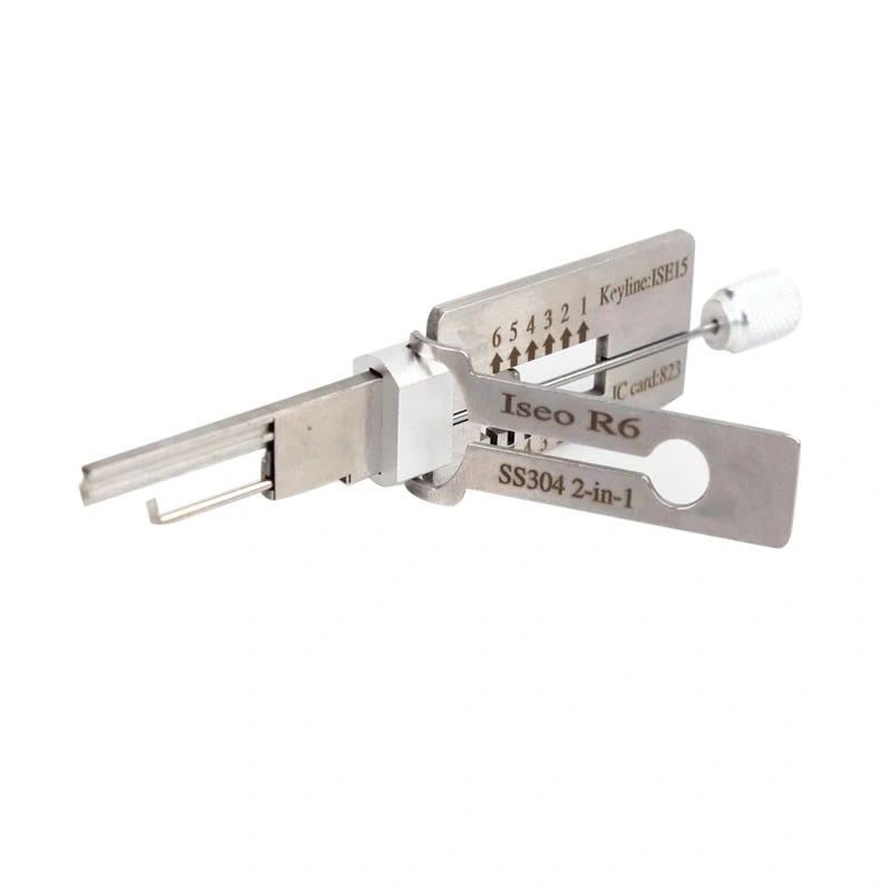 SS304 2-in-1 Decoder for Iseo R6 Locksmith Repairing Tools 2-in-1 Residential Pick & Decoder