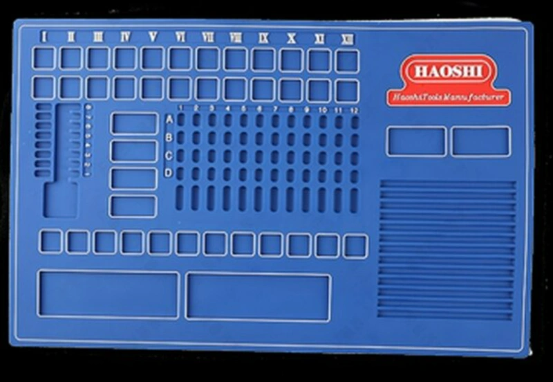 HAOSHI Blue Rubber Anti-slip Pinning Bench Desk Work Mat Locksmith Tools Black Lock Set