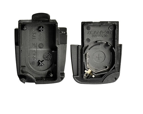 For Audi 2 button remote key blank with 2032 battery holder