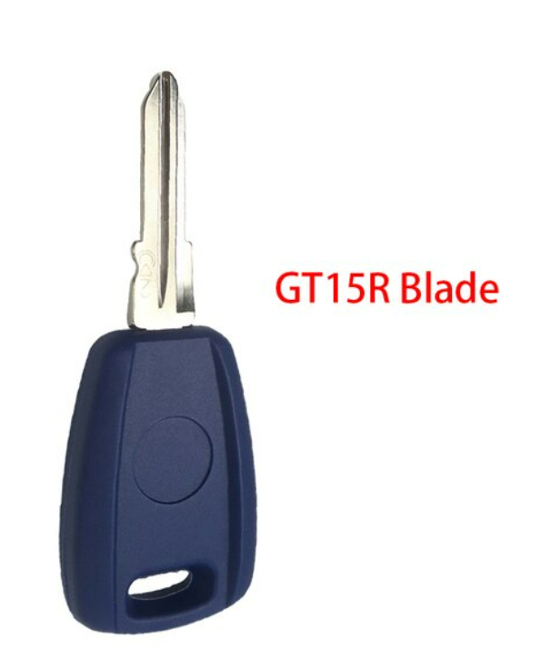 For Fiat 1 button transponder key blank GT15R blade Blue Color/Black color