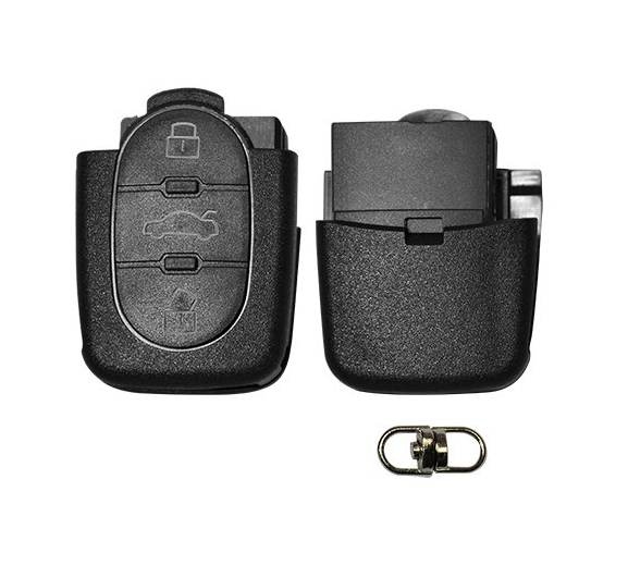 For Audi 3 button remote key blank with 2032 battery holder