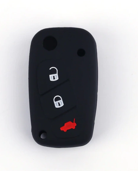 For Fiat 3 button key silicone case black blue  color