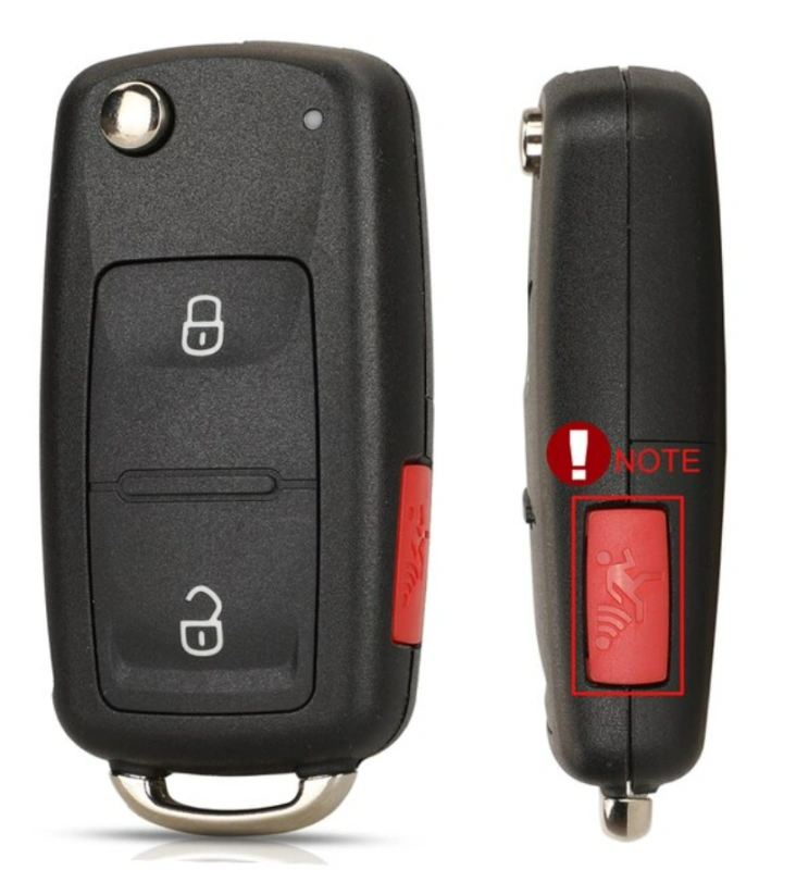 For VW NEW 2+1 Button Flip Remote Key shell HU66 blade with Pin hole