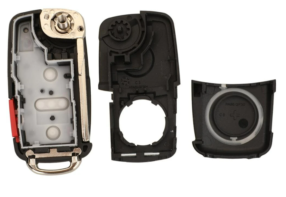 For VW NEW 2+1 Button Flip Remote Key shell HU66 blade with Pin hole