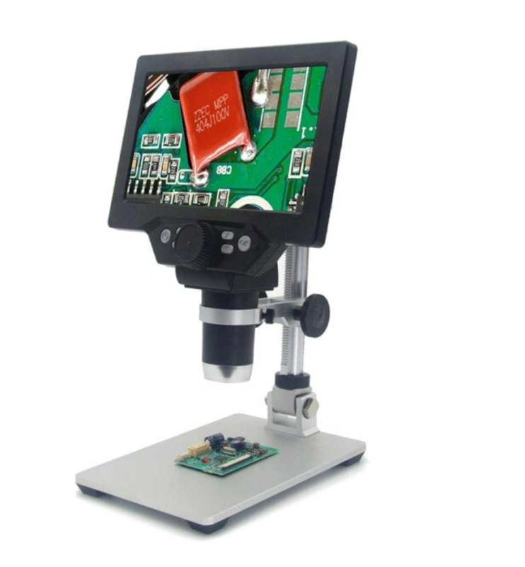 G1200 Digital Microscope 7 Inch Large Color Screen Large Base LCD Display 12MP 1-1200X Magnifier for Soldering Iron