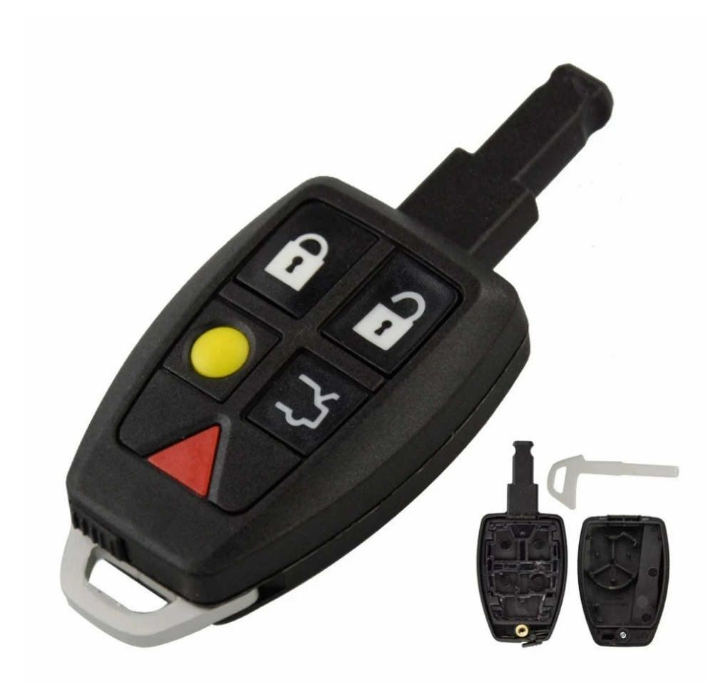 For Volvo S40 S80 V50 C30 C70 Remote Car Key Shell 5 Button With Uncut Blade