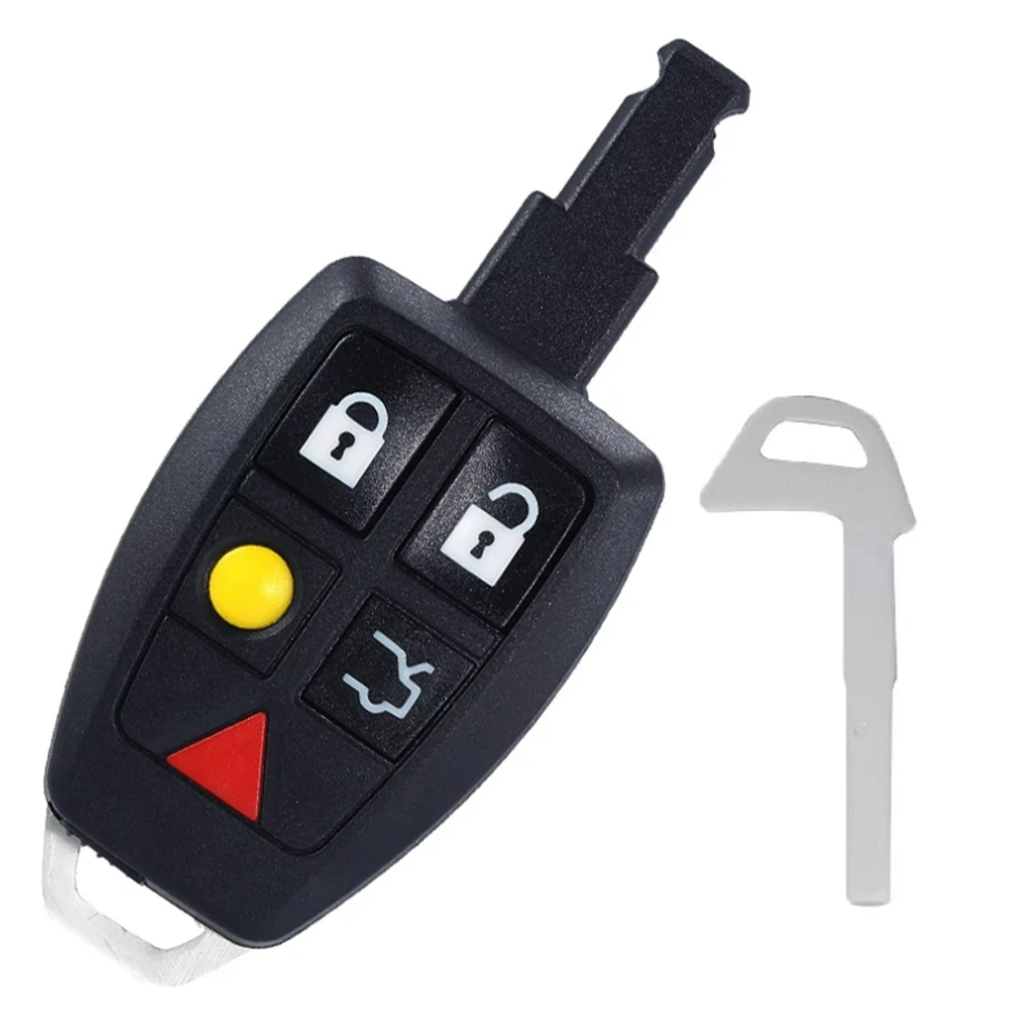 For Volvo S40 S80 V50 C30 C70 Remote Car Key Shell 5 Button With Uncut Blade