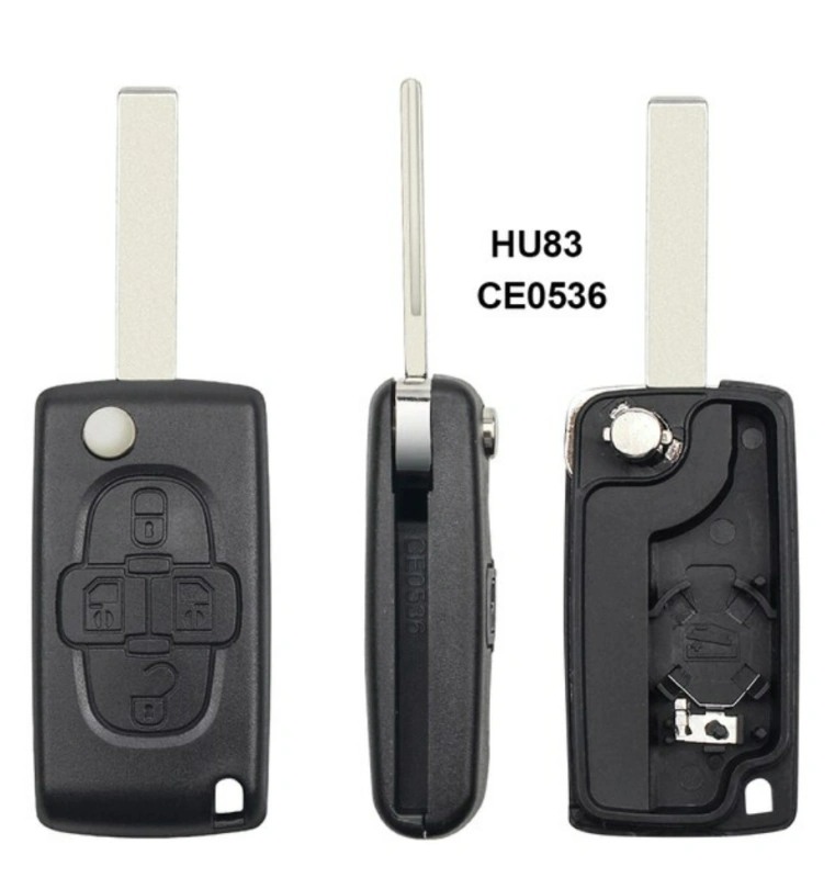 For Peugeot HU83 407 blade 4 Light Buttons Car Key Shell