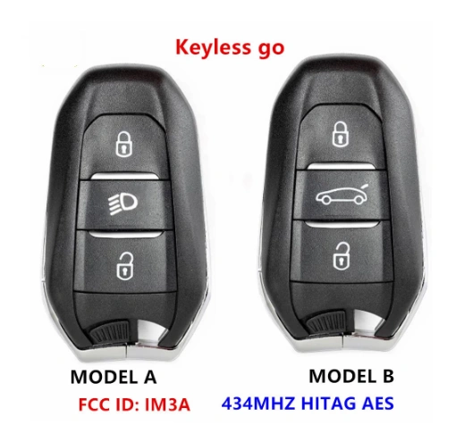 For GENUINE Peugeot 508 5008 2020 Smart keyless go 434mhz Remote Key with 4A HITAG AES/NCF29A1 Chip