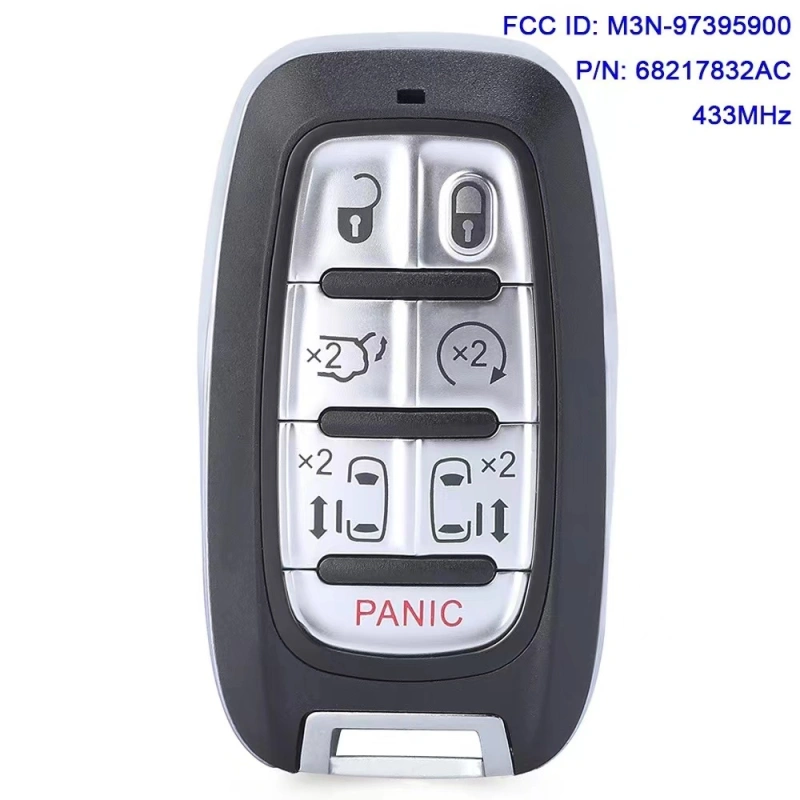For Chyrsler Pacifica 433MHz Chip 6+1  Buttons Smart Keyless Remote Control Car Key FCCID:M3N-97395900