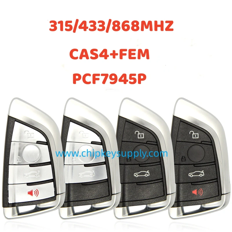 For BMW CAS4 CAS4+ FEM 3/4 button 315/434/868Mhz ID49 PCF7945P Keyless key