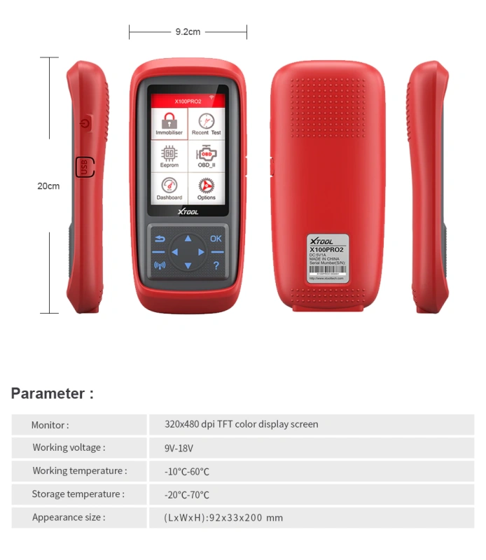 XTOOL X100 Pro2 Auto Key Programmer with EEPROM Adapter Support Mileage Adjustment