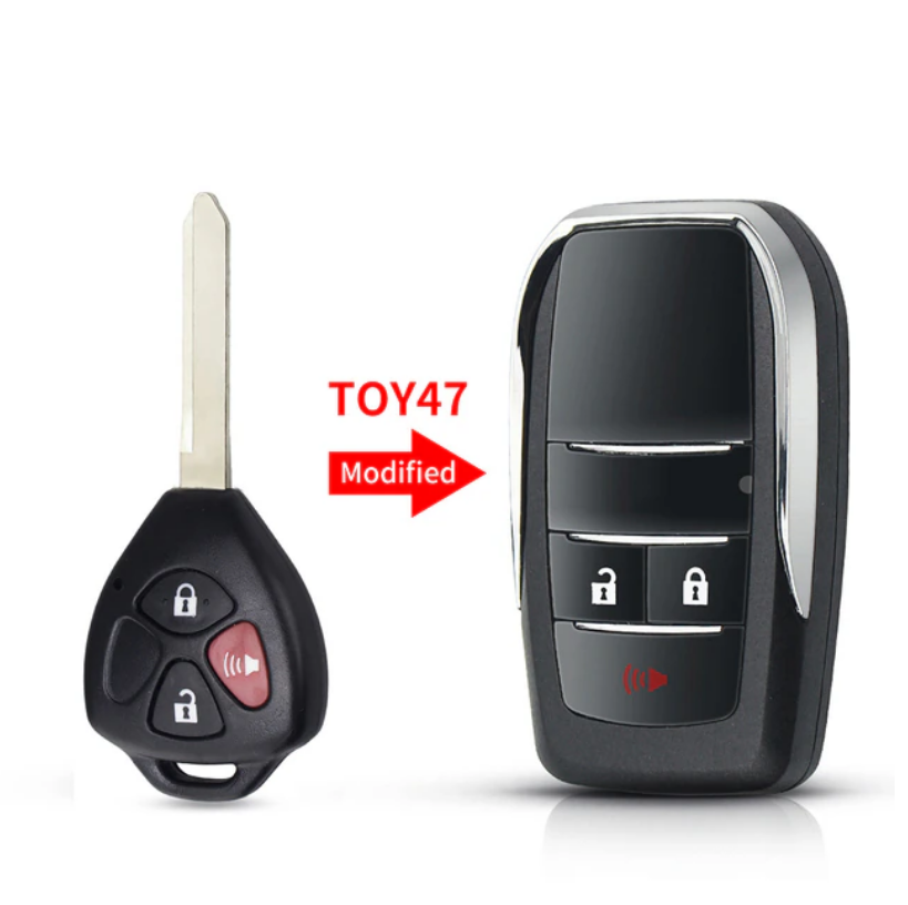 For Toyota Reiz Camry Rav4 Yaris Corolla Modified Flip Car Key Shell 2/2+1/3/3+1 Buttons with Toy47 blade
