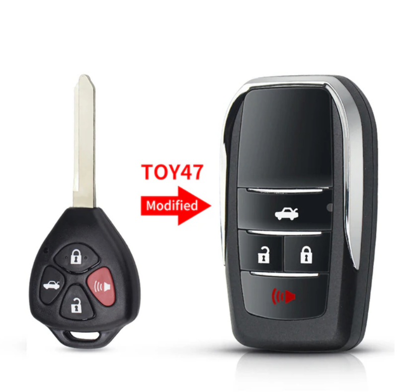 For Toyota Reiz Camry Rav4 Yaris Corolla Modified Flip Car Key Shell 2/2+1/3/3+1 Buttons with Toy47 blade