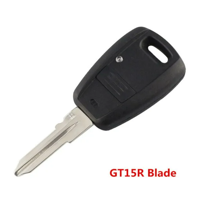 For Fiat 1 button transponder key blank GT15R blade Blue Color/Black color