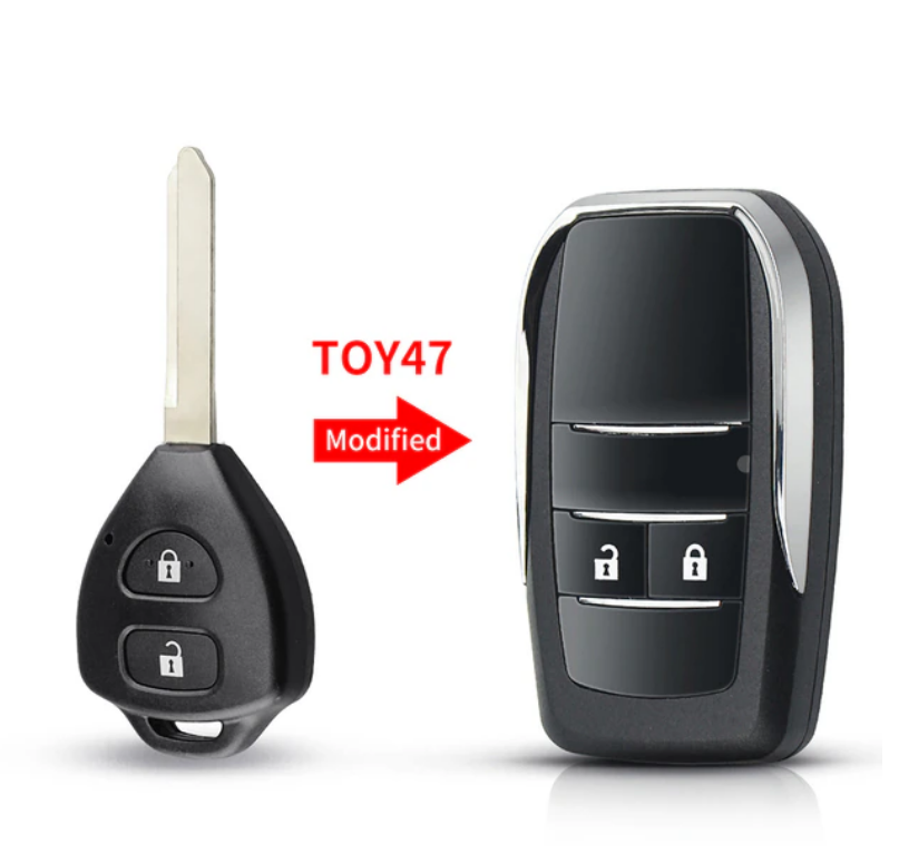For Toyota Reiz Camry Rav4 Yaris Corolla Modified Flip Car Key Shell 2/2+1/3/3+1 Buttons with Toy47 blade