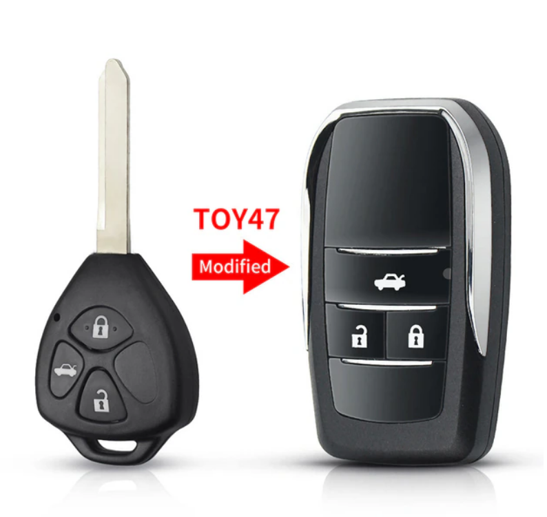 For Toyota Reiz Camry Rav4 Yaris Corolla Modified Flip Car Key Shell 2/2+1/3/3+1 Buttons with Toy47 blade