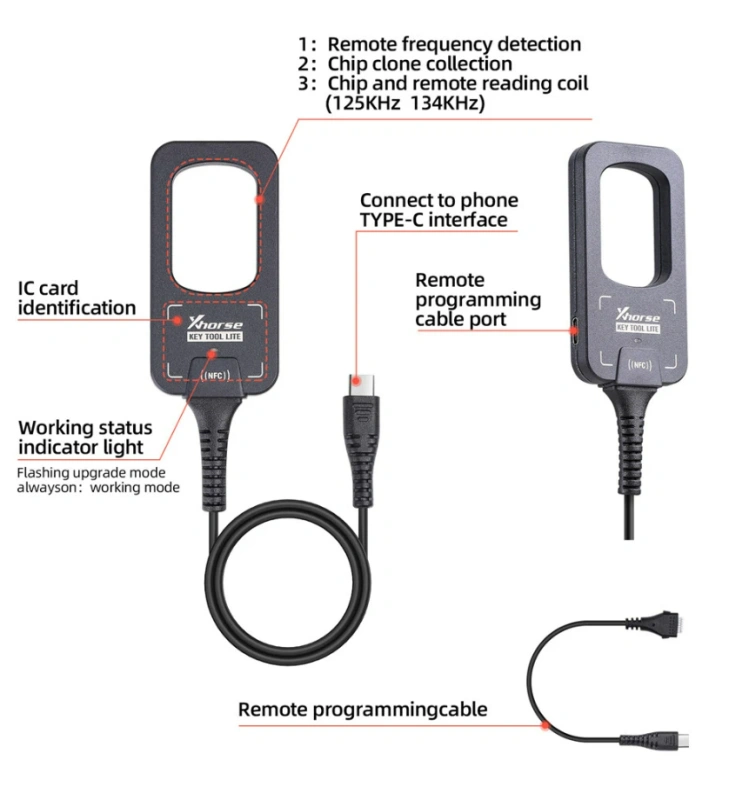 Xhorse VVDI BEE Key Tool Lite Can Generate Transponder Remote Frequency Detection Can Get 6Pcs B5 Remotes for gift