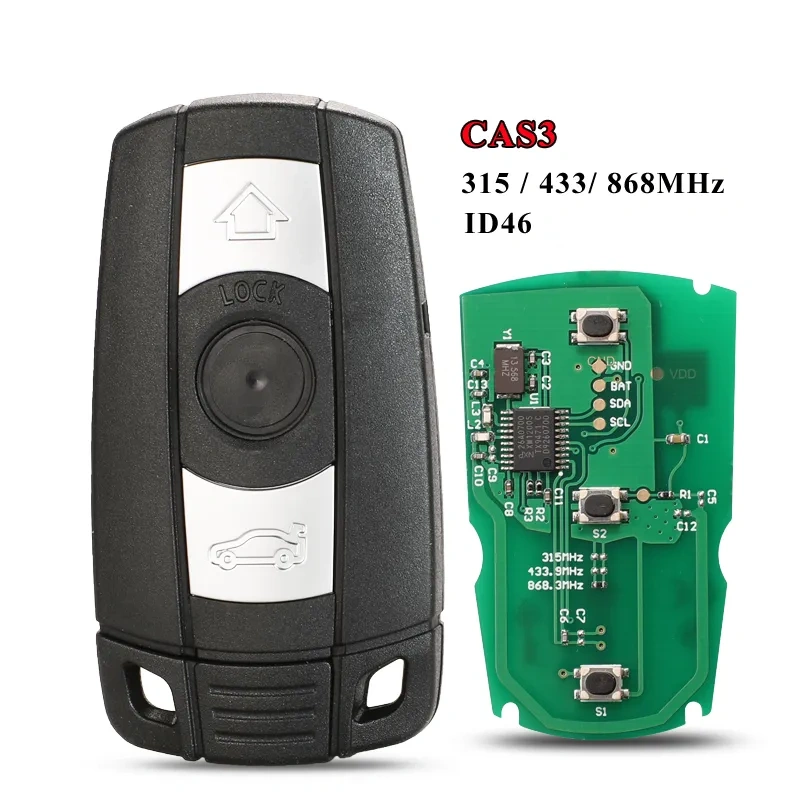For BMW Car Remote Key 315/Mhz/433Mhz/868Mhz For BMW 1/3/5/7 Series CAS3 X5 X6 Z4 Car remote Control PCF7945 chip