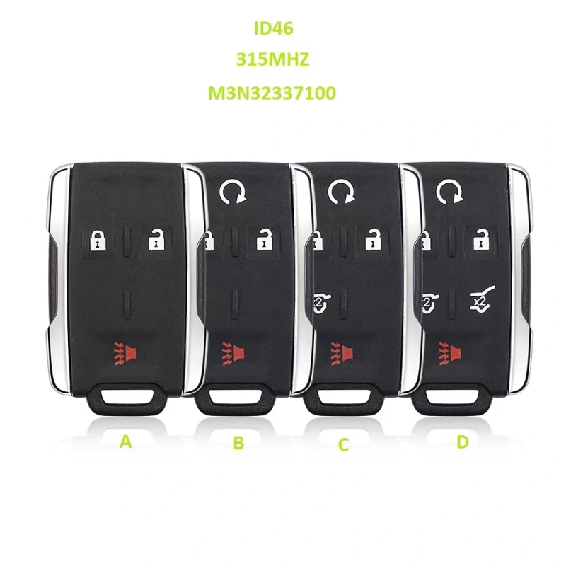 For Chevrolet GMC 3 4 5 6 button keyless remote key 315mhz with id46 chip M3N-32337100