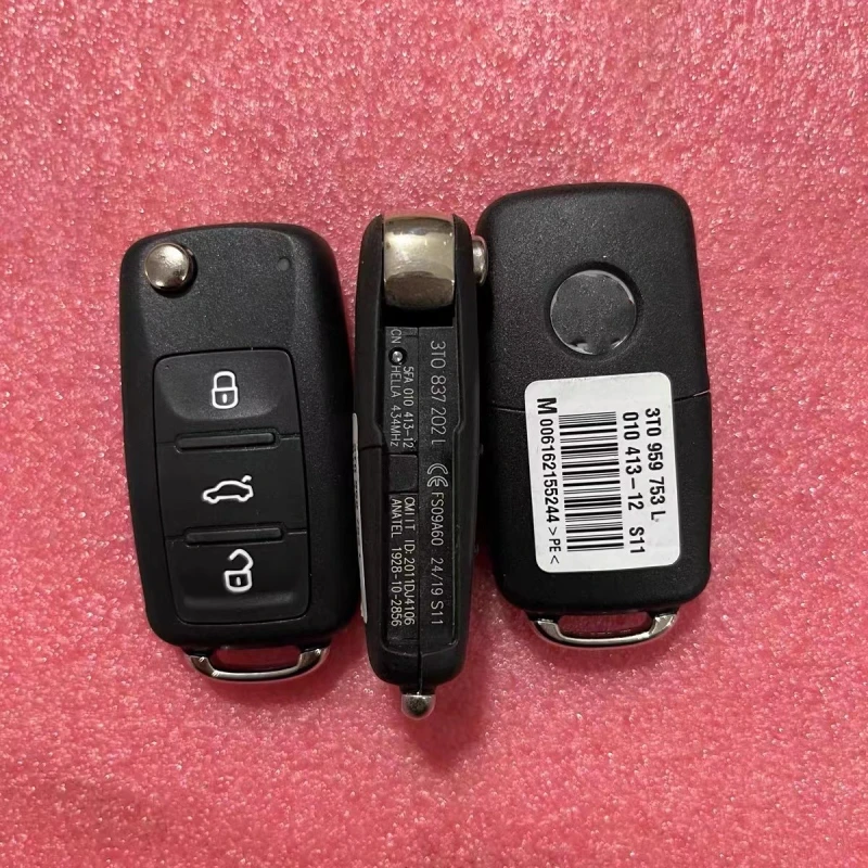 Original For VW 3 button 433mhz remote key with ID48 chip fccid: 3T0837220L