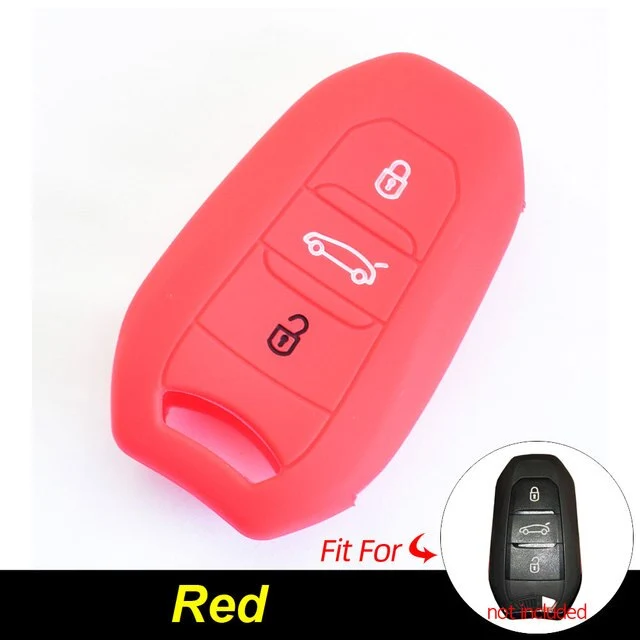 For Citroen Peugeot 3 button key silicone case black blue red color