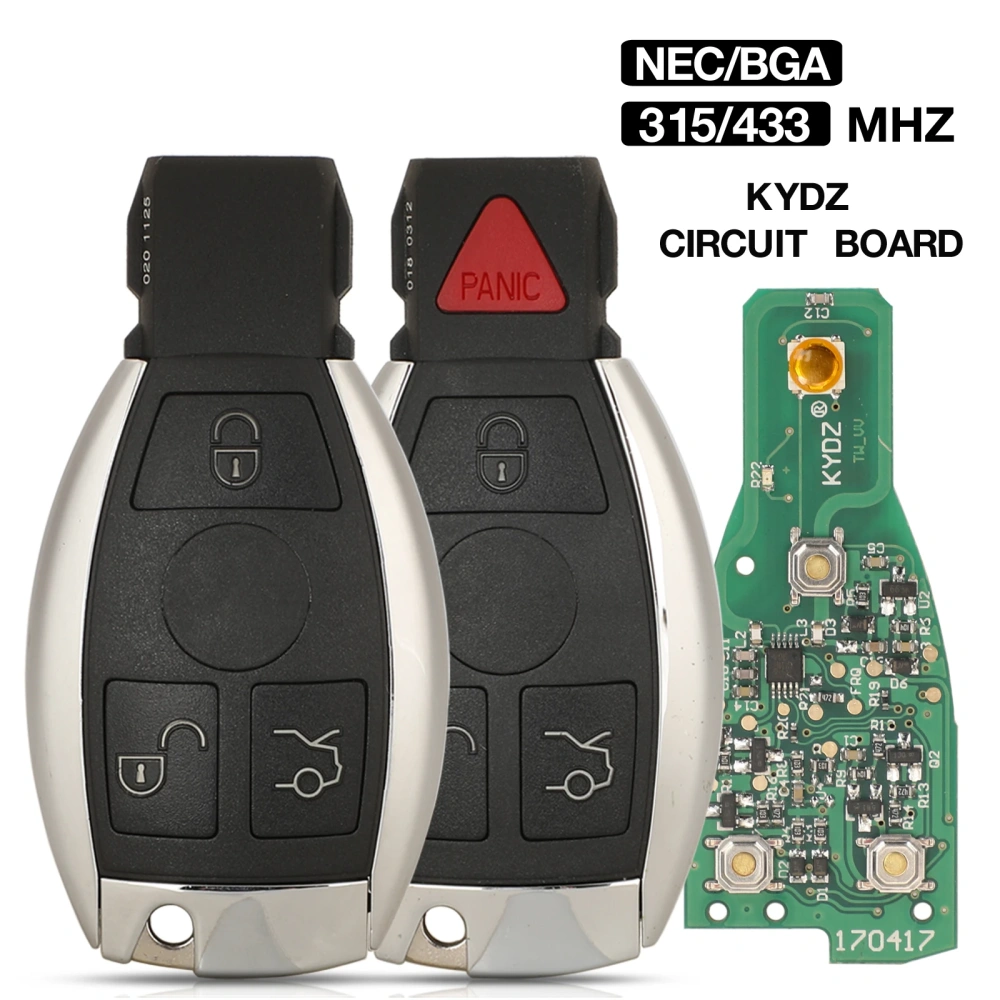 For Benz keyless go remote key Dual Battery with 434mhz with KYDZ board
