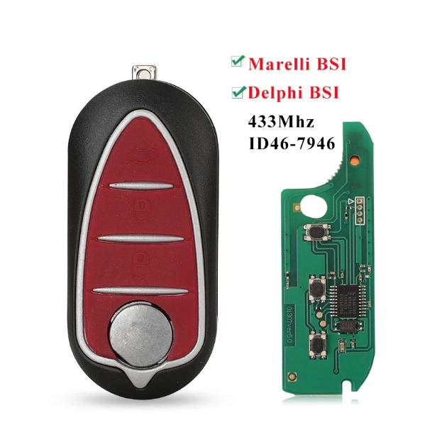 For Alfa Romeo 3 Button Remote Car Key ID46 7946 Chip 433Mhz with SIP22 Blade