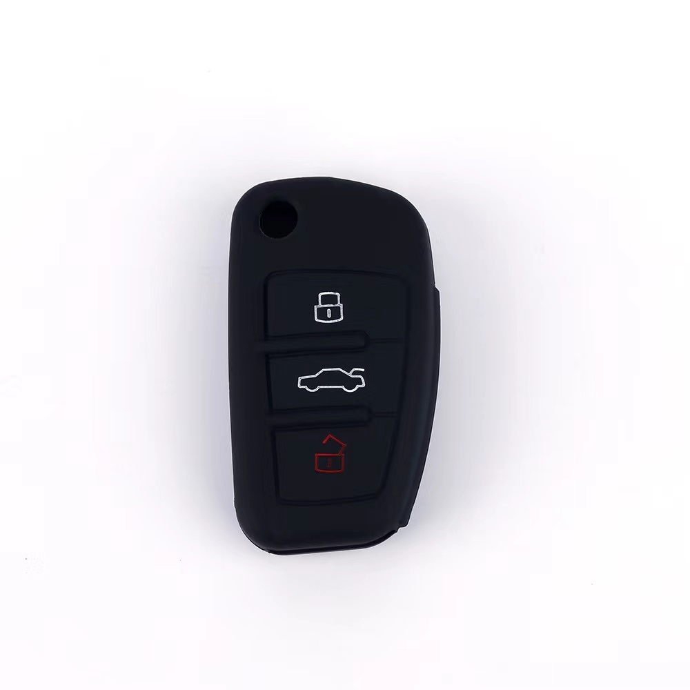 For Audi A3 A6 key silicone case black blue red color 3 button