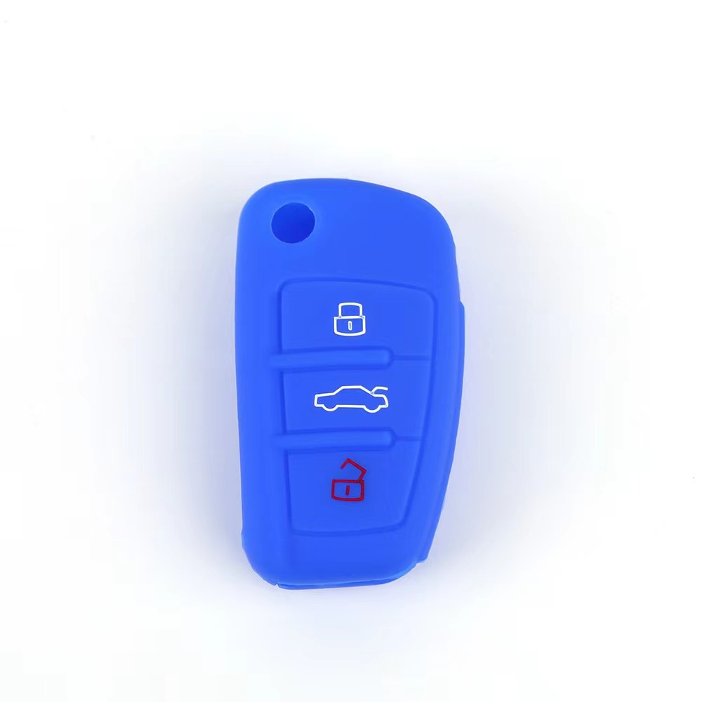 For Audi A3 A6 key silicone case black blue red color 3 button