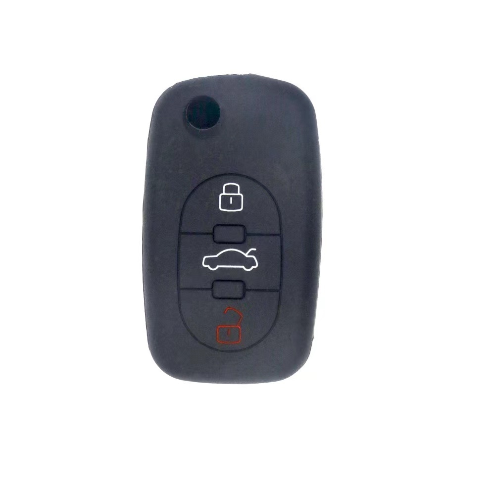 For Audi A4 B6 key silicone case black blue red color 3 button