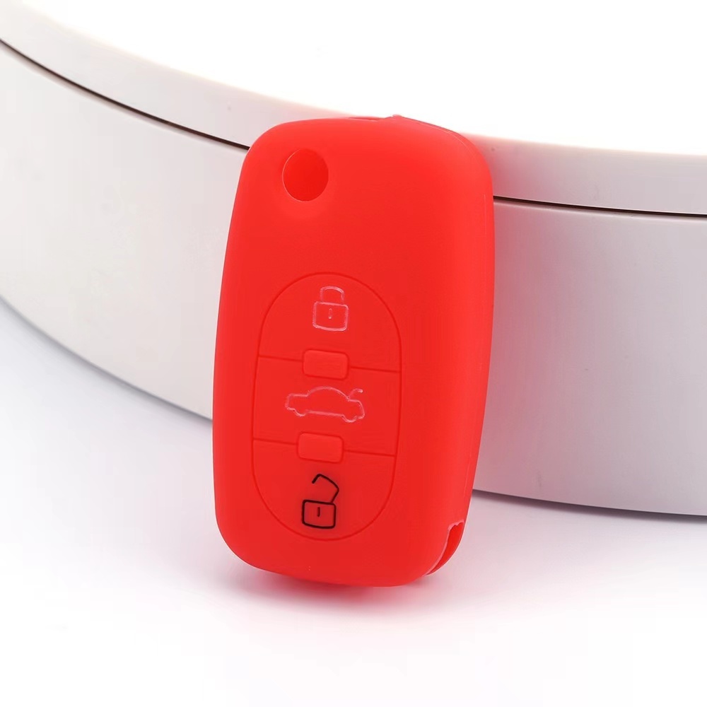 For Audi A4 B6 key silicone case black blue red color 3 button