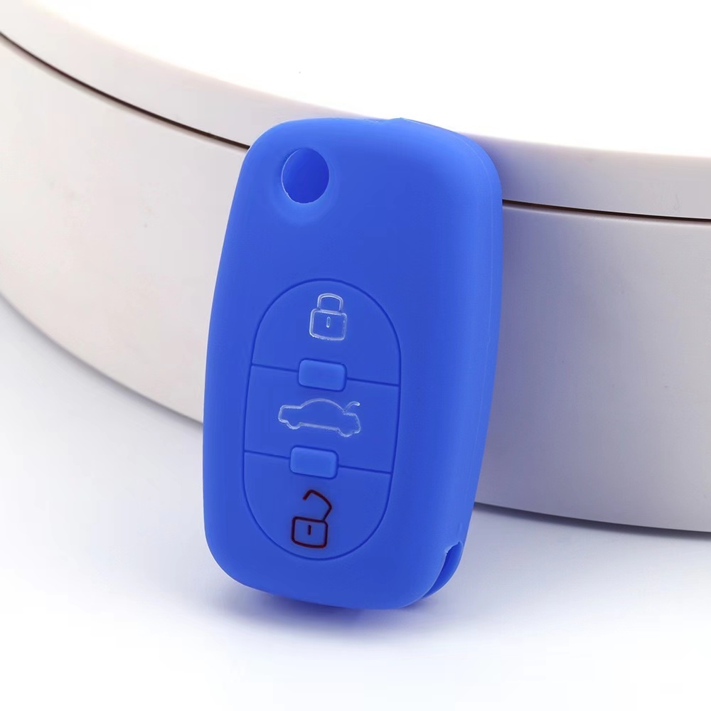 For Audi A4 B6 key silicone case black blue red color 3 button