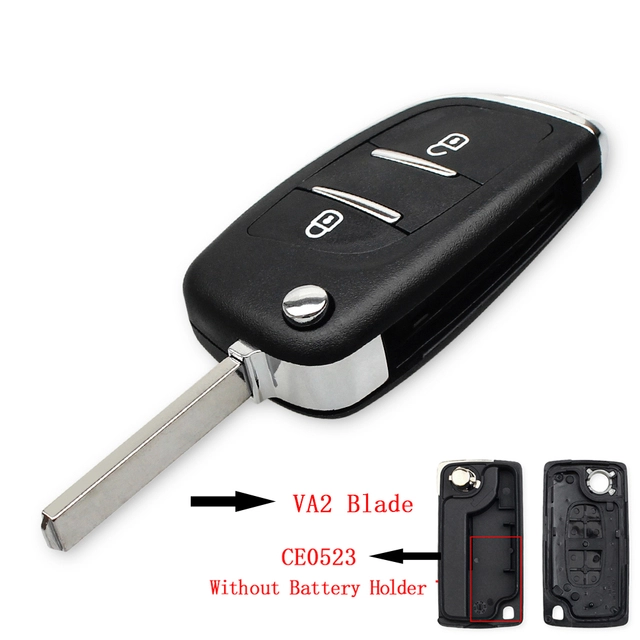 For Citroen C4 Car Remote Key Shell 2/3 Buttons Modified Filp key shell HU83/VA2 Blade