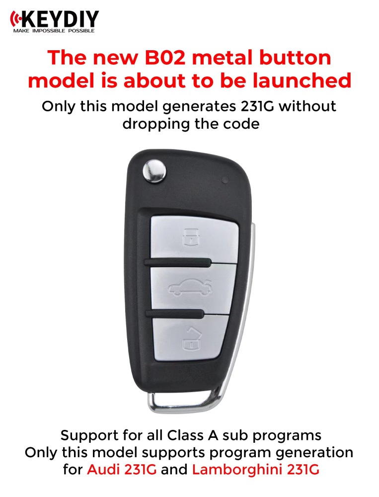 KEYDIY B Series B02 metal 3 button Universal Remote Control for KD900 URG200 KD-X2