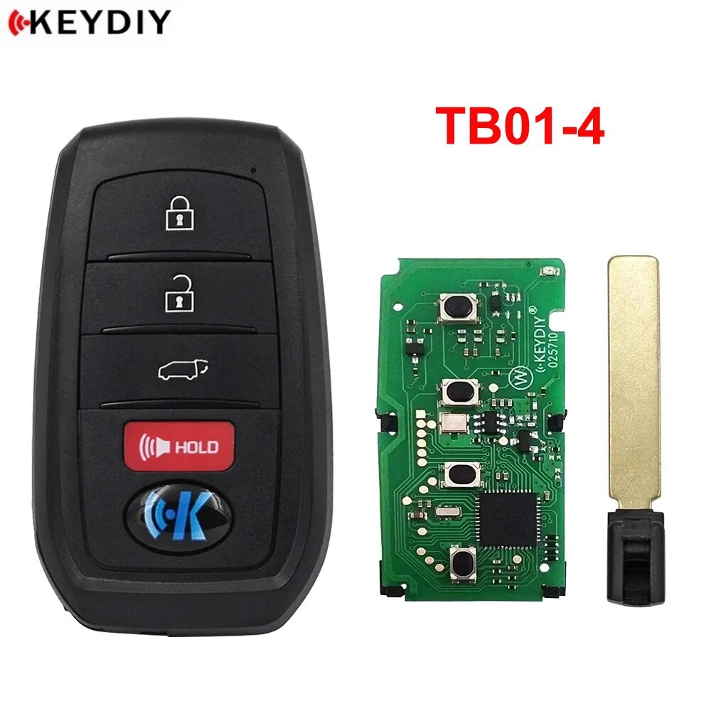 KEYDIY TB01-3 TB01-4 Smart Key 3 button Universal Remote Control with 8A Transponder and Shell for Toyota Corolla RAV4 Lexus