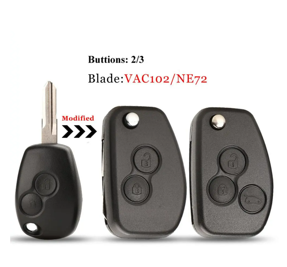 For Renault  2 or 3 Buttons Modified Car Key Shell
